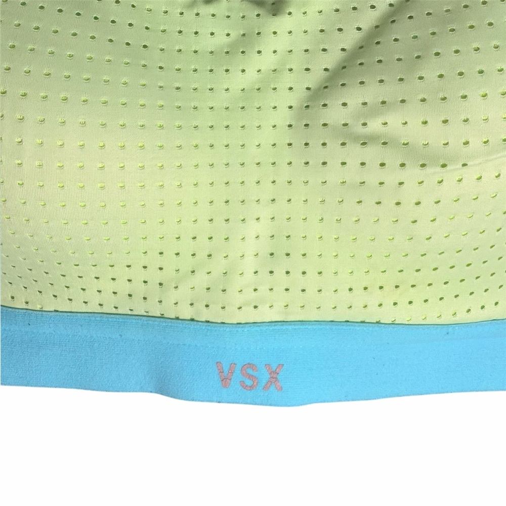 VSX Neon Green Sports Bra with Blue Band Size 34B - Picture 4 of 7